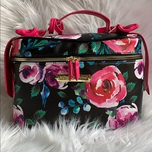 Betsey Johnson floral cosmetic tote
